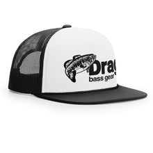 Load image into Gallery viewer, Drag Small Mouth White/Black Old School Foam Front Trucker Hat
