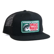 Drag Big Chief Black Flatbill Snapback Trucker Hat - Drag Bass Gear